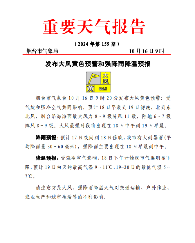 烟台天气预报烟台