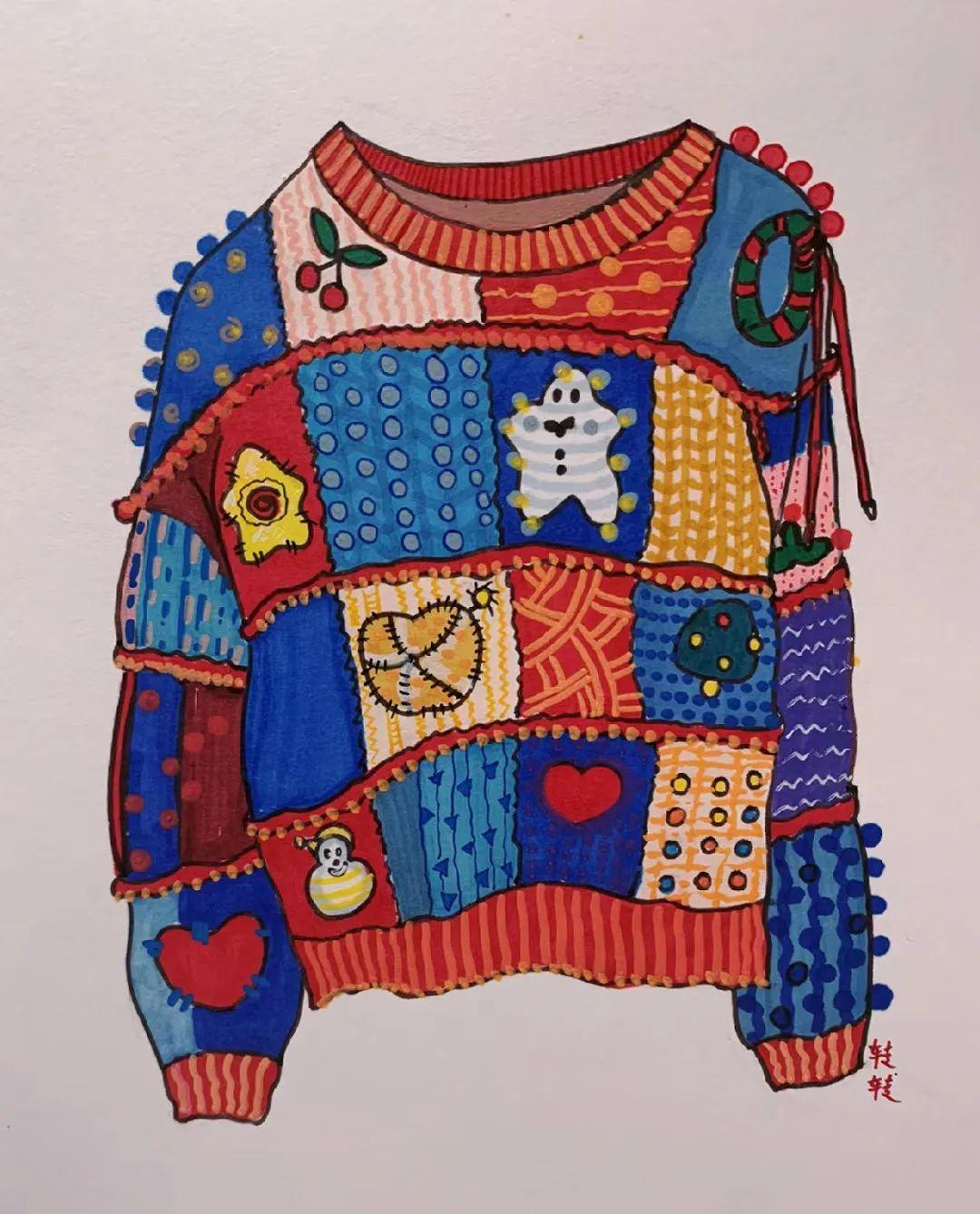 毛衣绘画素材与参考作品集