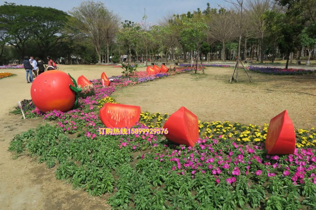 巨型玻璃钢西红柿雕塑模型景观小品成温室蔬菜大棚基地入口的标志