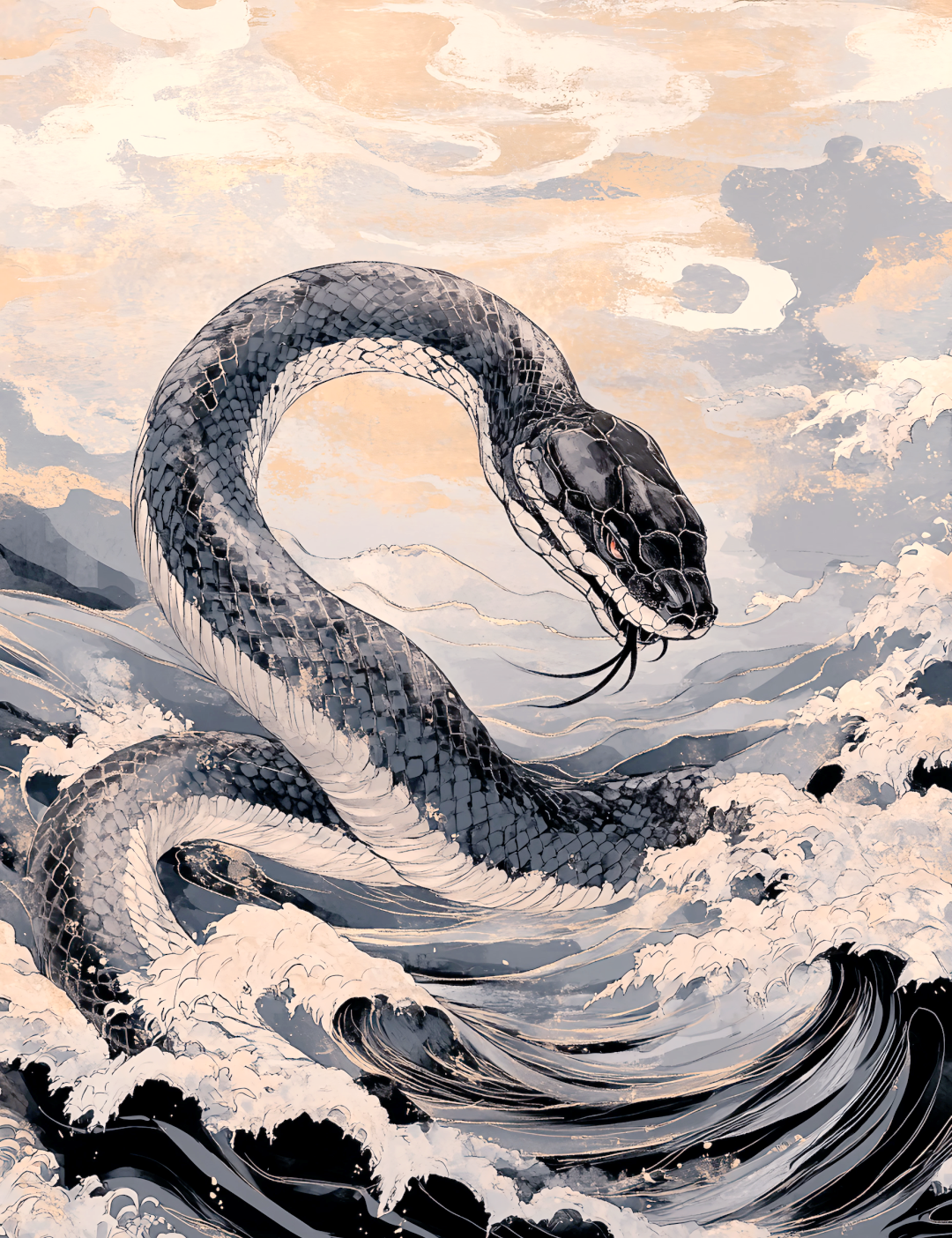 《山海经》中众多神蛇形象