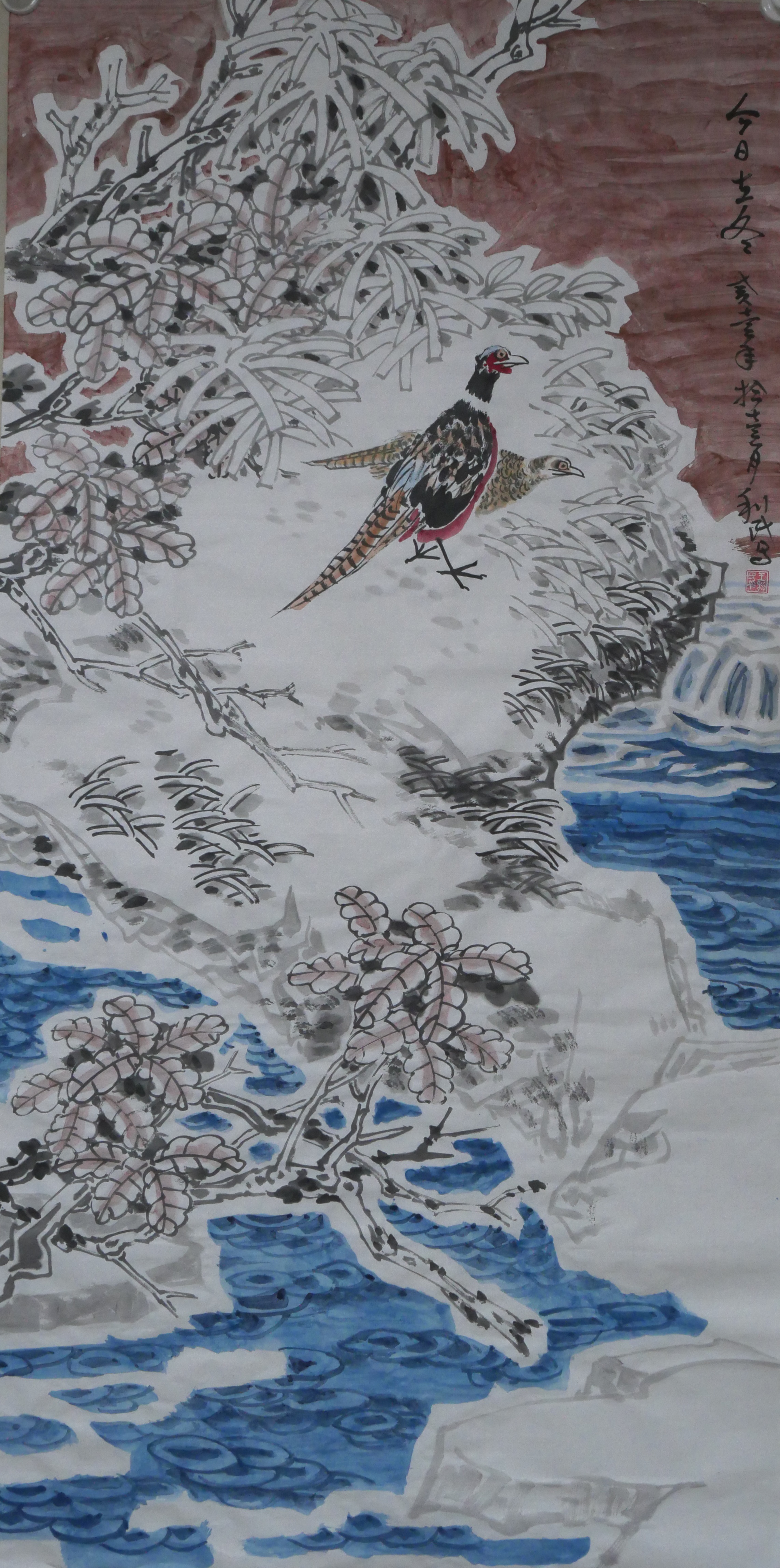 福虎迎春—王利民水墨花鸟画艺术作品欣赏