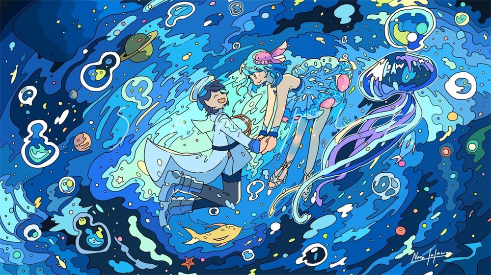 12 张梦幻蓝色世界插图!
