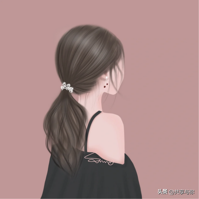 超美超温柔的手绘女生背影头像手绘女生背影头像