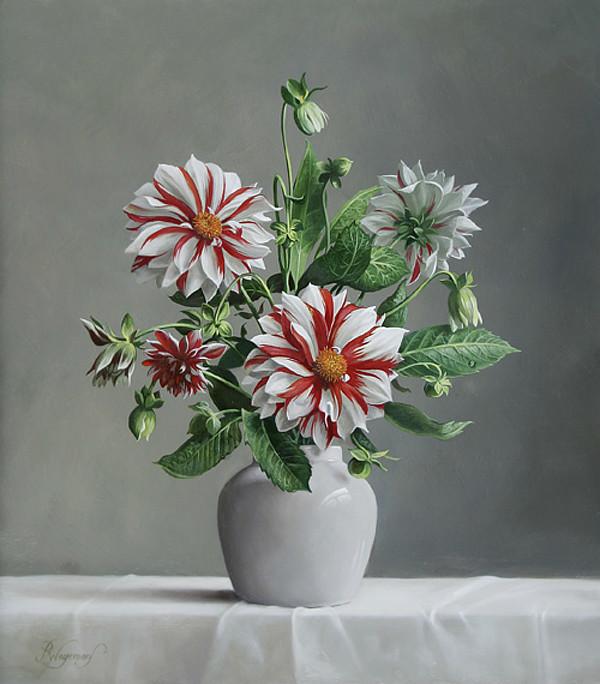 比利时pieter wagemans写实花卉静物油画作品欣赏