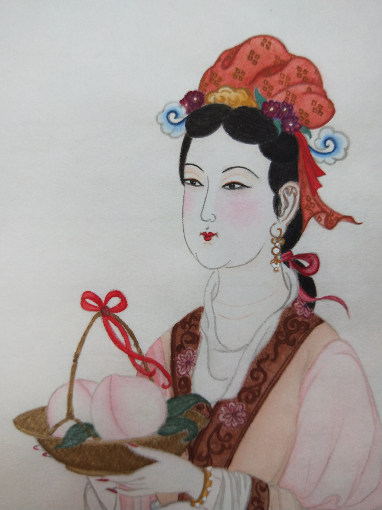 祝寿图(黄丽燕国画工笔画生日祝贺仙桃)