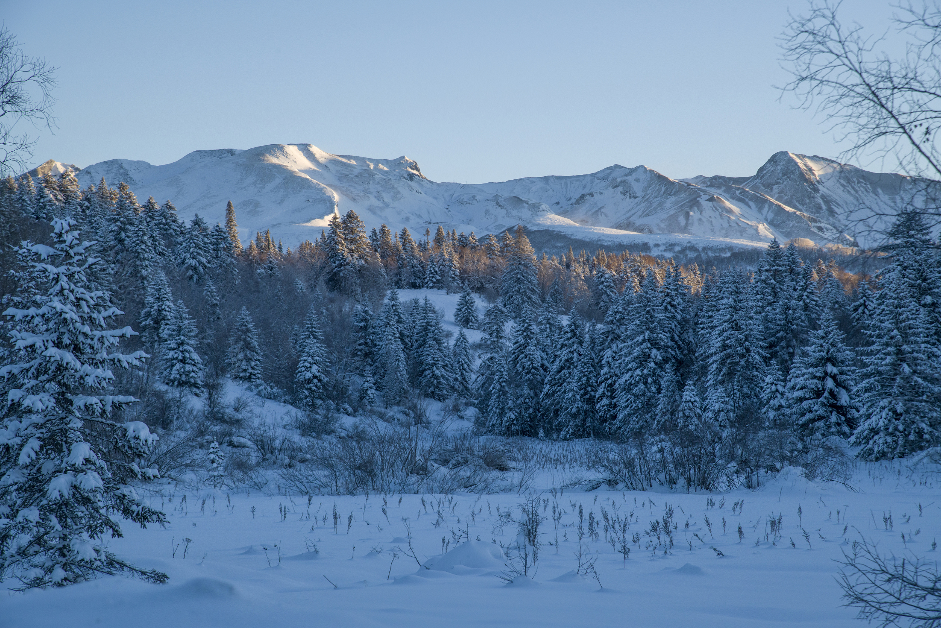 长白山雪景摄影图片