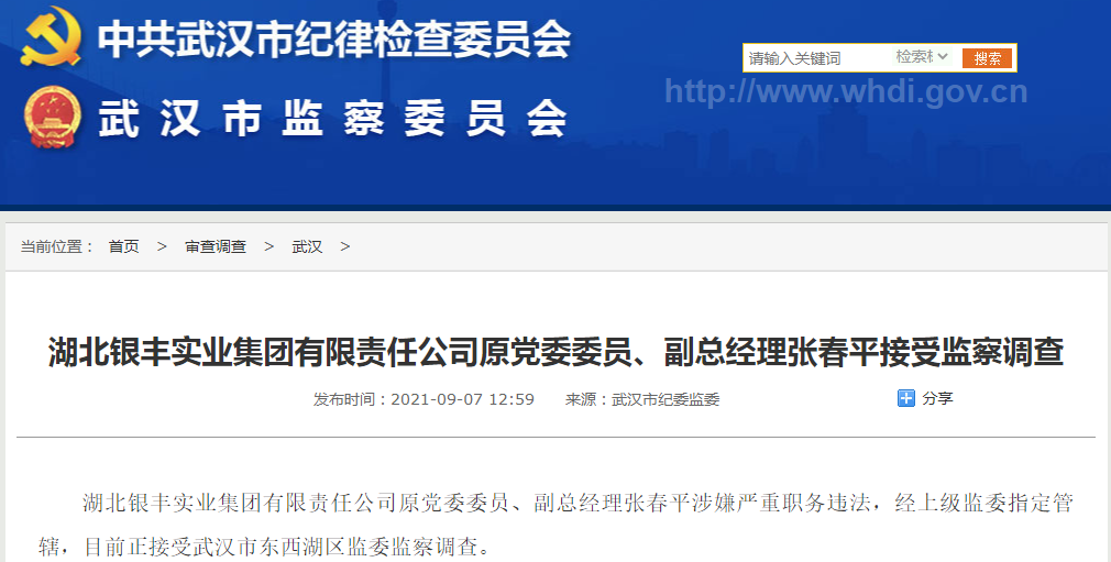 张春平接受监察调查