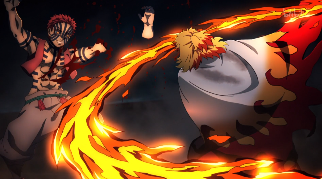 鬼灭无限列车:上弦三猗窝座出场即无敌,目的是拉炎柱入伙!