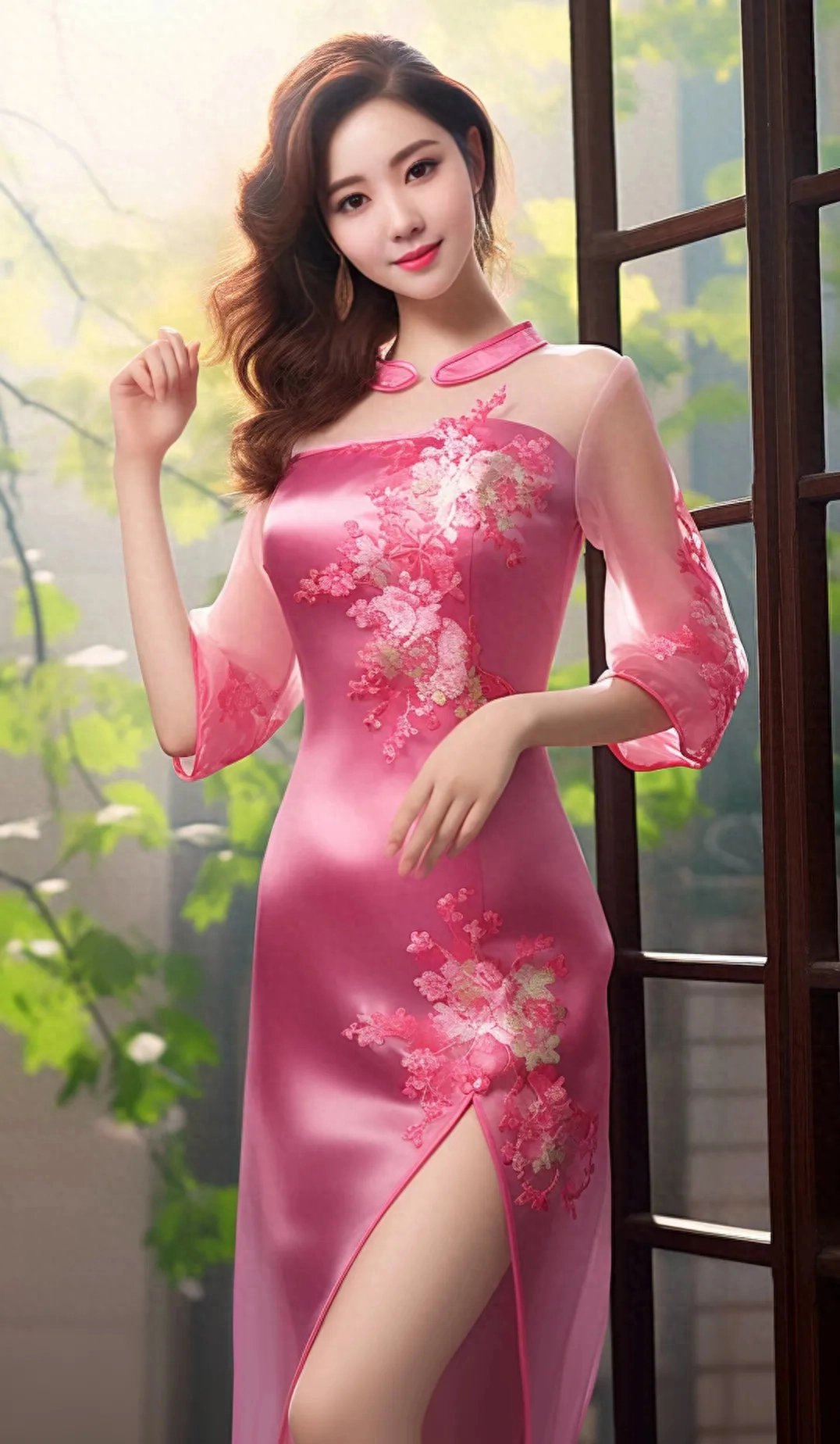 ai壁纸,东方古典旗袍美女,端庄典雅