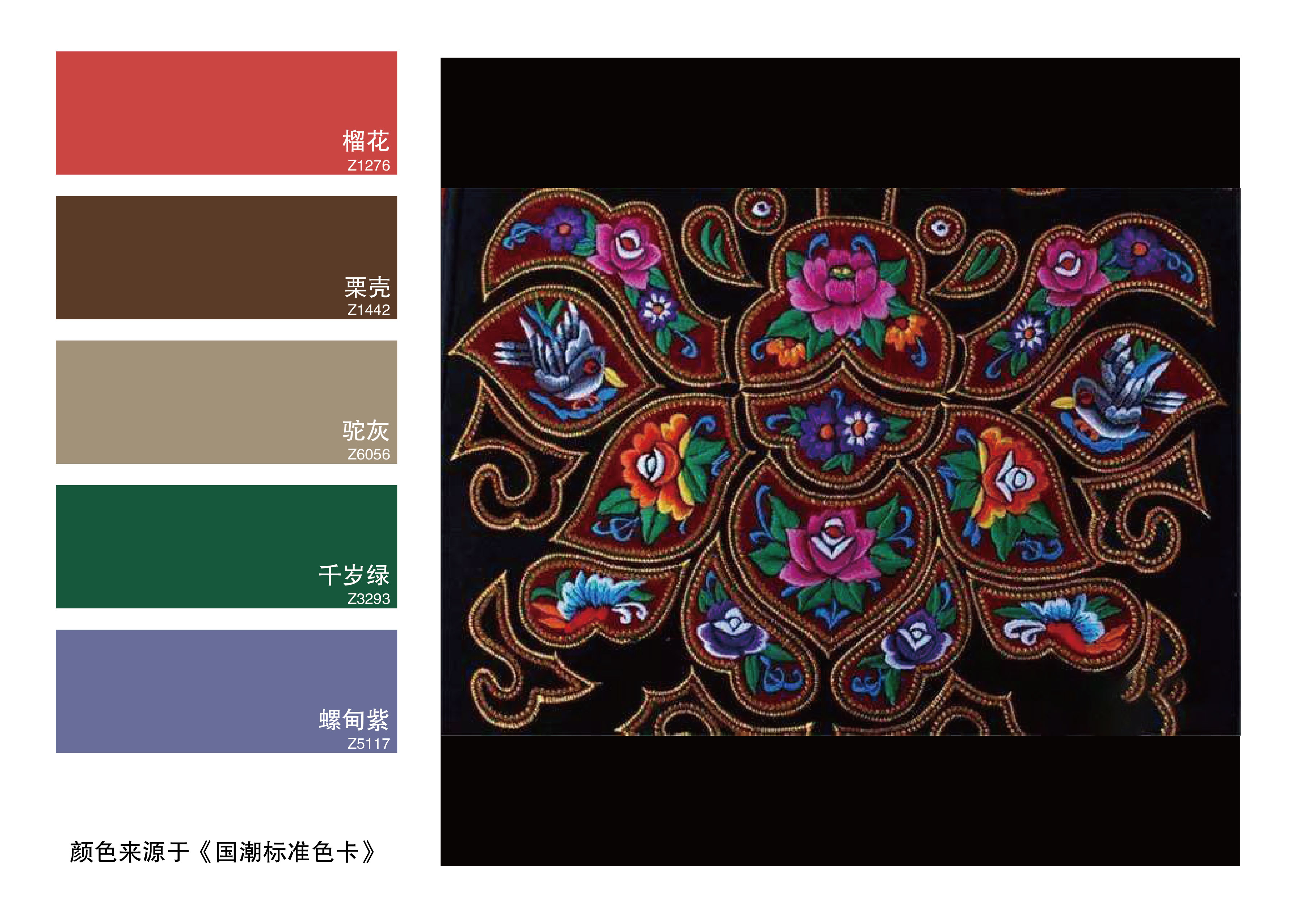 苗族服装纹样配色