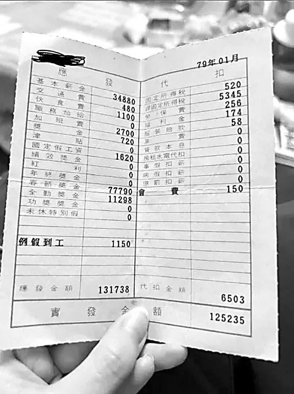 台湾网民晒工资条"33年没涨",台媒:"低薪"成新世代代名词