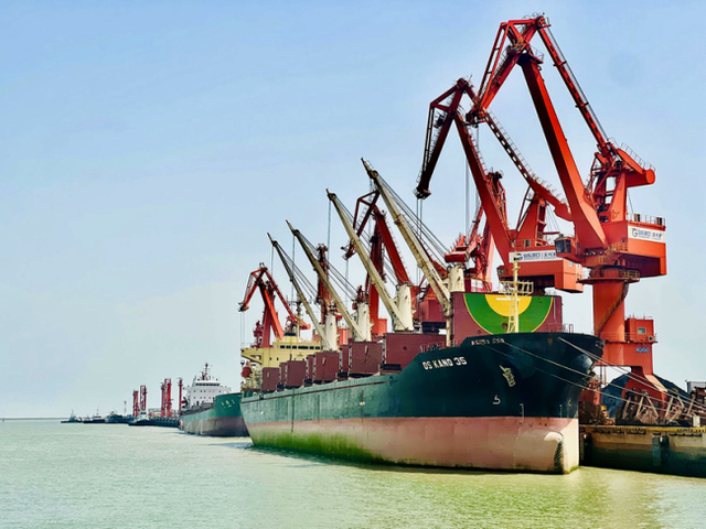 山东港口滨州港靠泊今年载货量最大外贸船