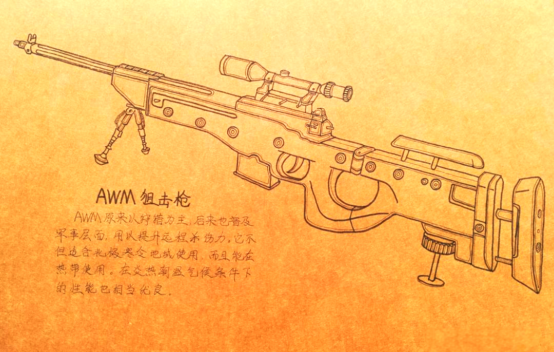 枪械文化与绘画艺术的结合:探索awm狙击枪的画法