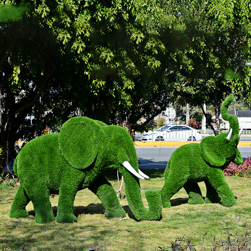 玻璃钢绿植大象雕塑,大象雕塑