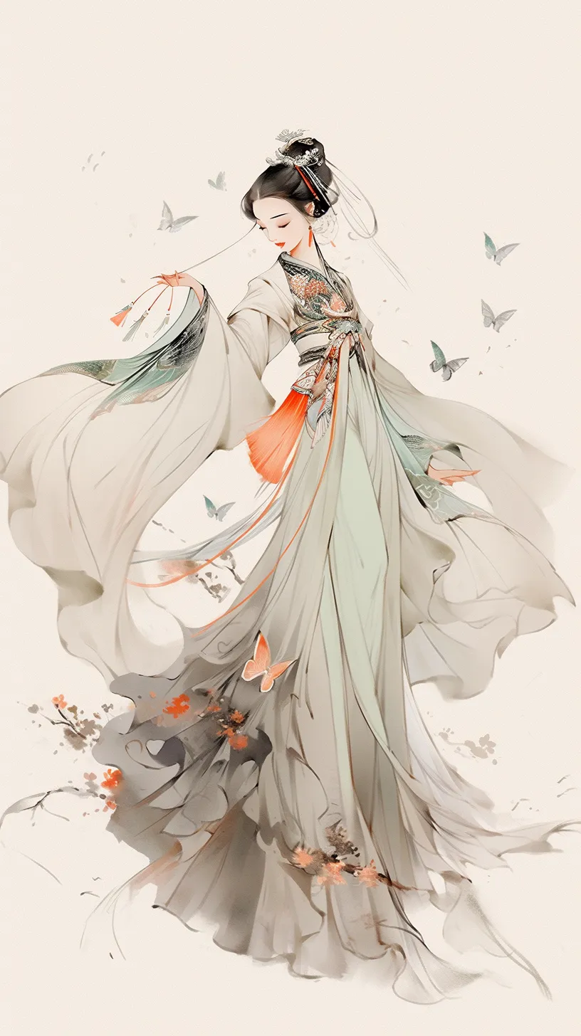 ai绘画壁纸之唯美国风美女