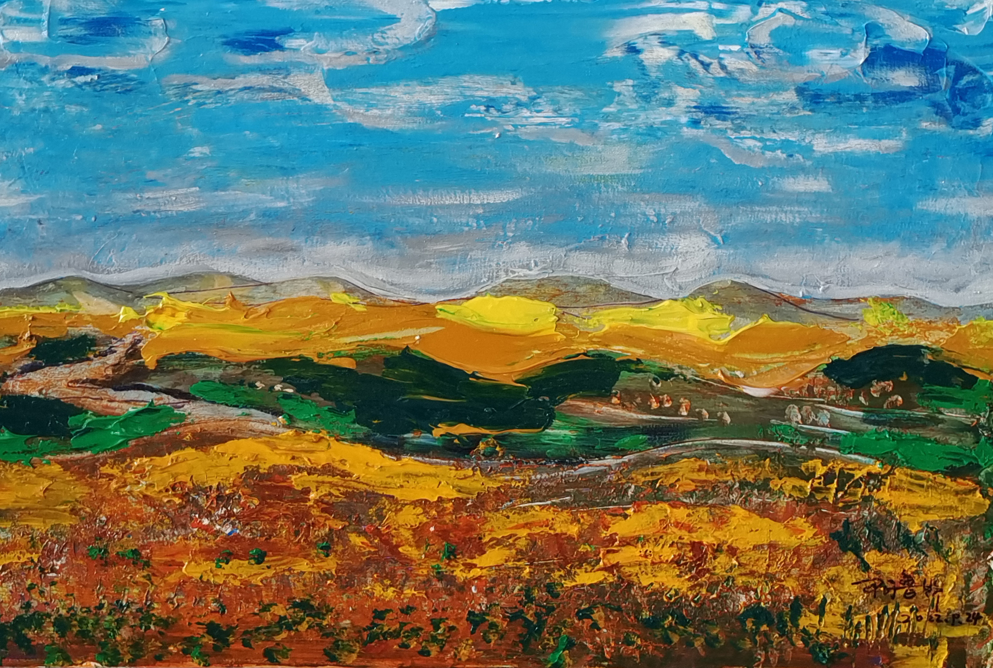 著名画家阿鲁斯油画作品《远恋》被蒙古国驻华大使馆收藏