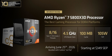 能打i9-14900K！AMD锐龙7 5800X3D十周年纪念版发布：售价2300+元