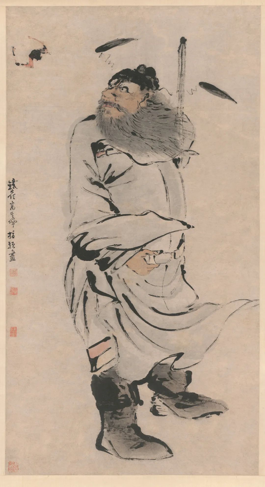 上海中国画院展明清人物画 从陈洪绶看到齐白石《抱剑仕女》