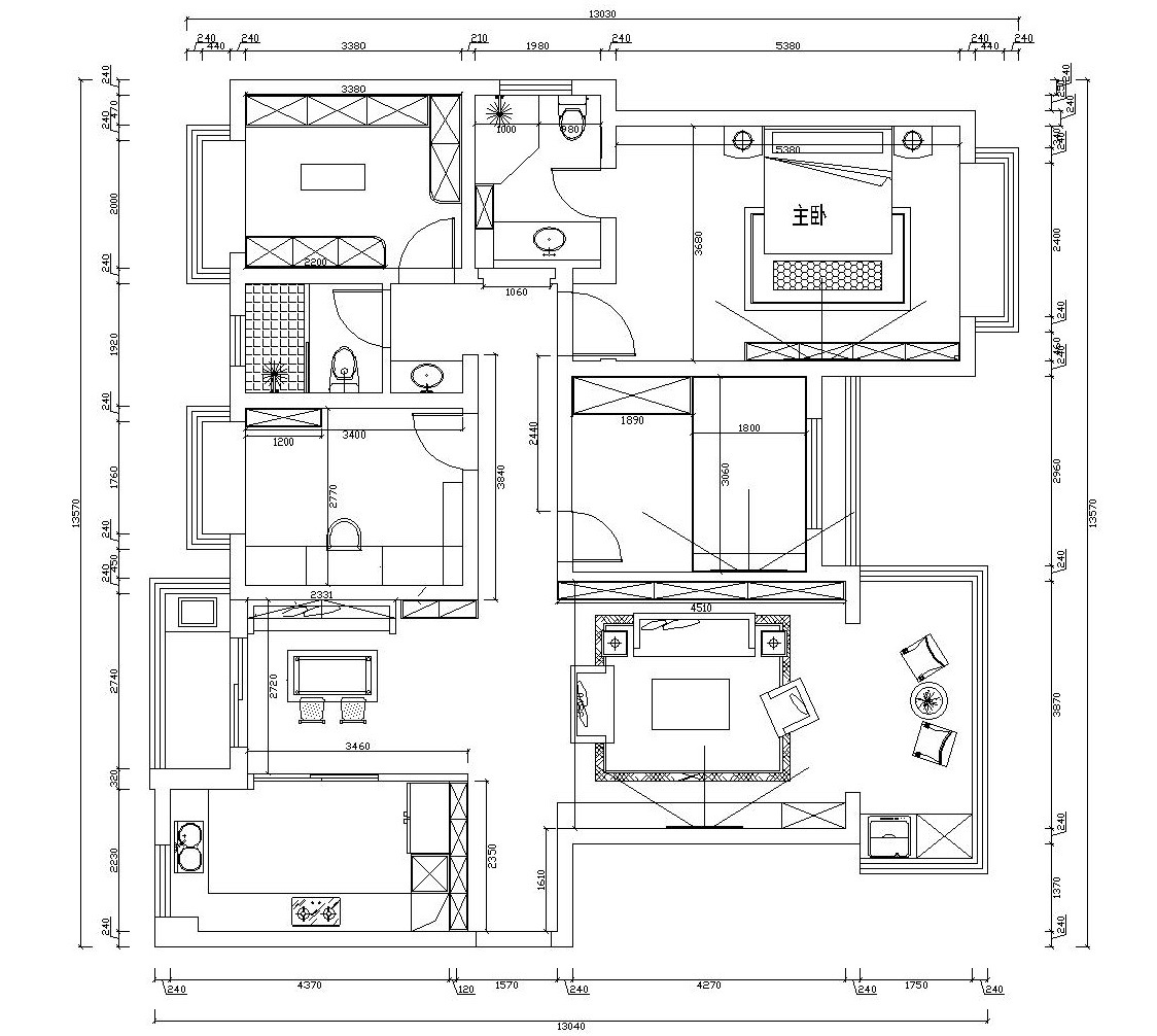 156平方房子4室设计图图片