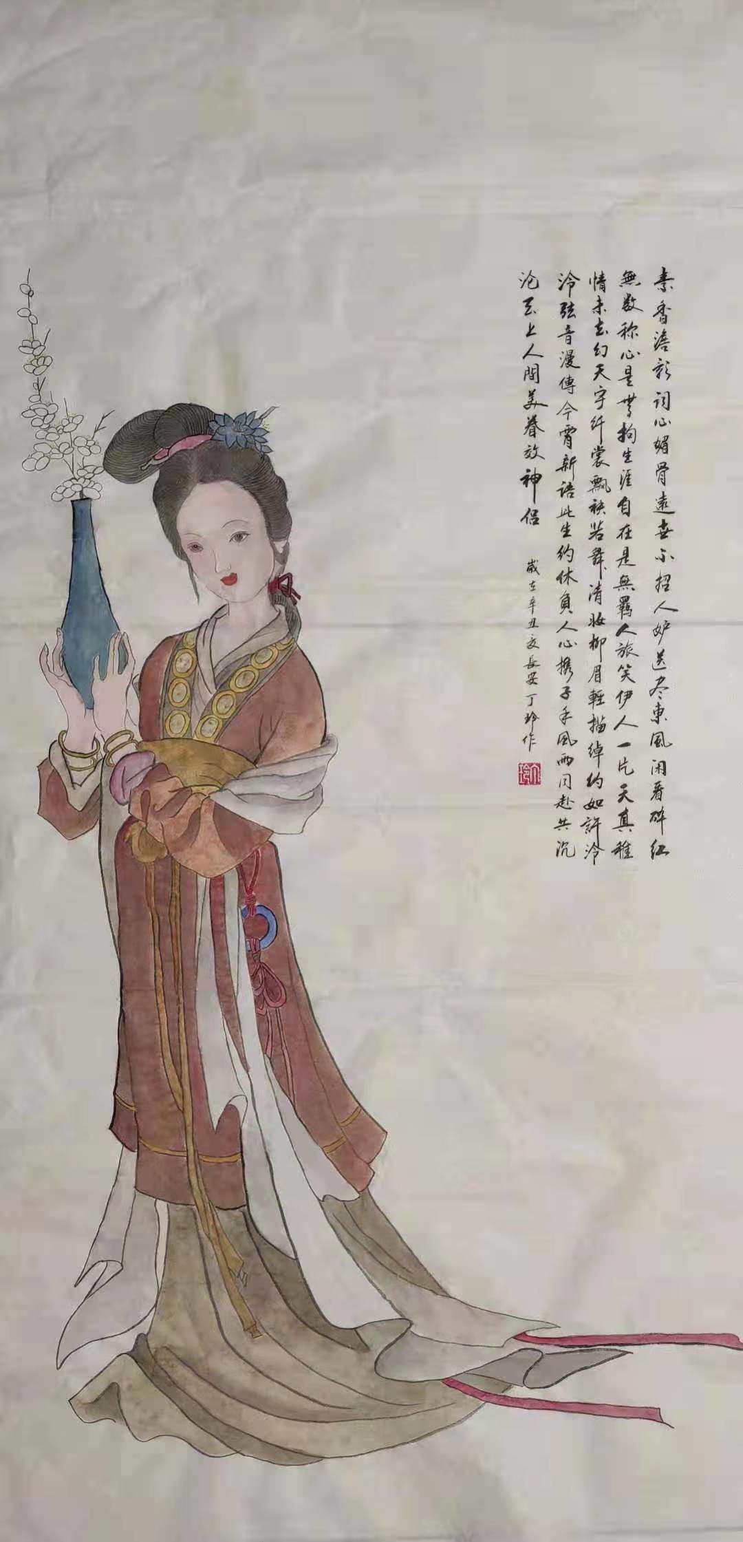 丁玲画家—牡丹 山水画新作品