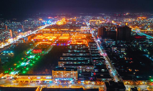 景泰县城节日灯火辉煌