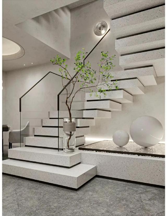 楼梯设计 绿植=一件艺术品