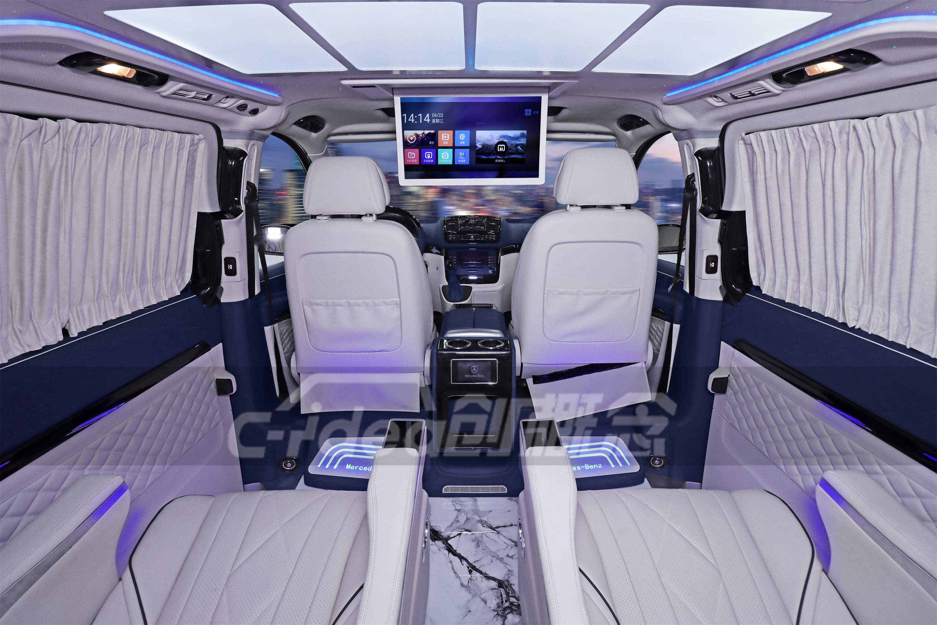 奔驰唯雅诺新款七座内饰改装方案分享,舒适豪华全部拉满