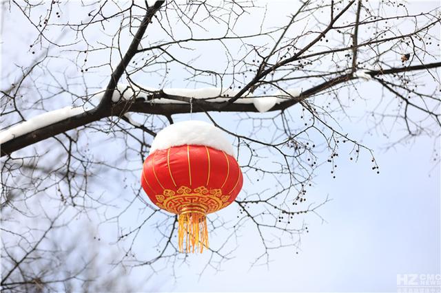会泽:大年初三,大红灯笼映雪景