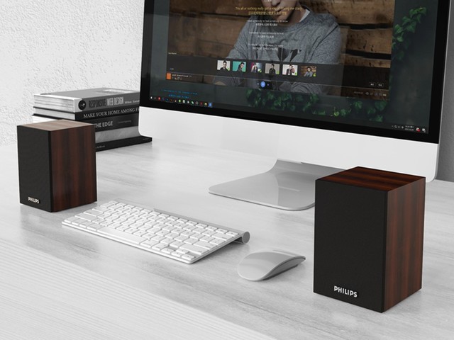 澎湃低音 飞利浦spa20木质桌面音箱秒杀69元