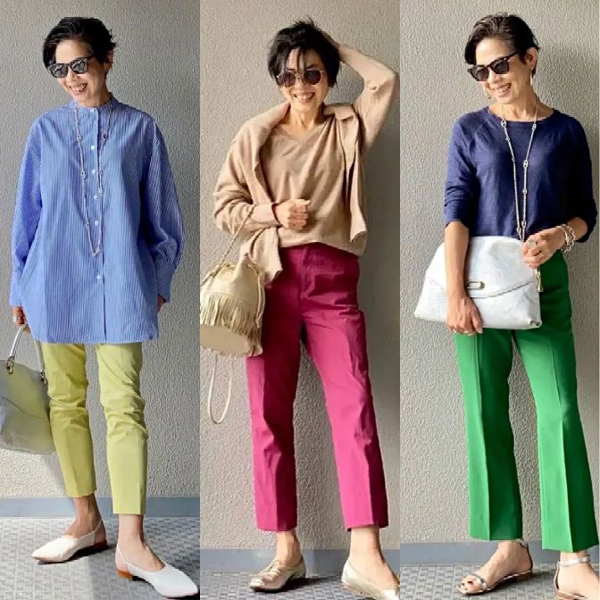 中老年女性没必要整天穿黑白灰,可以尝试下彩色的搭配,让自己看起来更