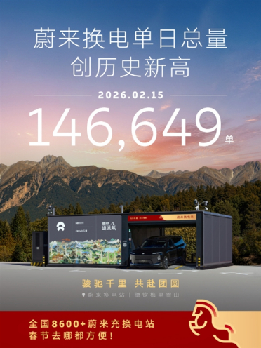 146649次！李斌发布春节致谢信：蔚来单日换电创历史新高