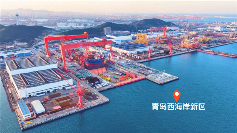 亚洲首艘圆筒型"海上油气加工厂"在青岛成功下水