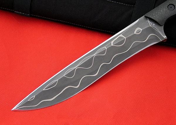 美国挺进者msc 三美大马士革钢战斗机签名版军刀正品野营刀具