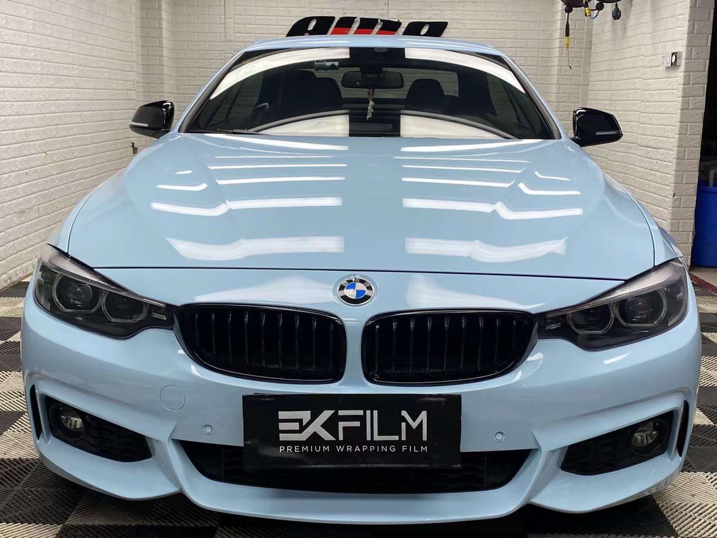 宝马4系汽车贴膜ekfilm-ek改色膜pet冰川蓝