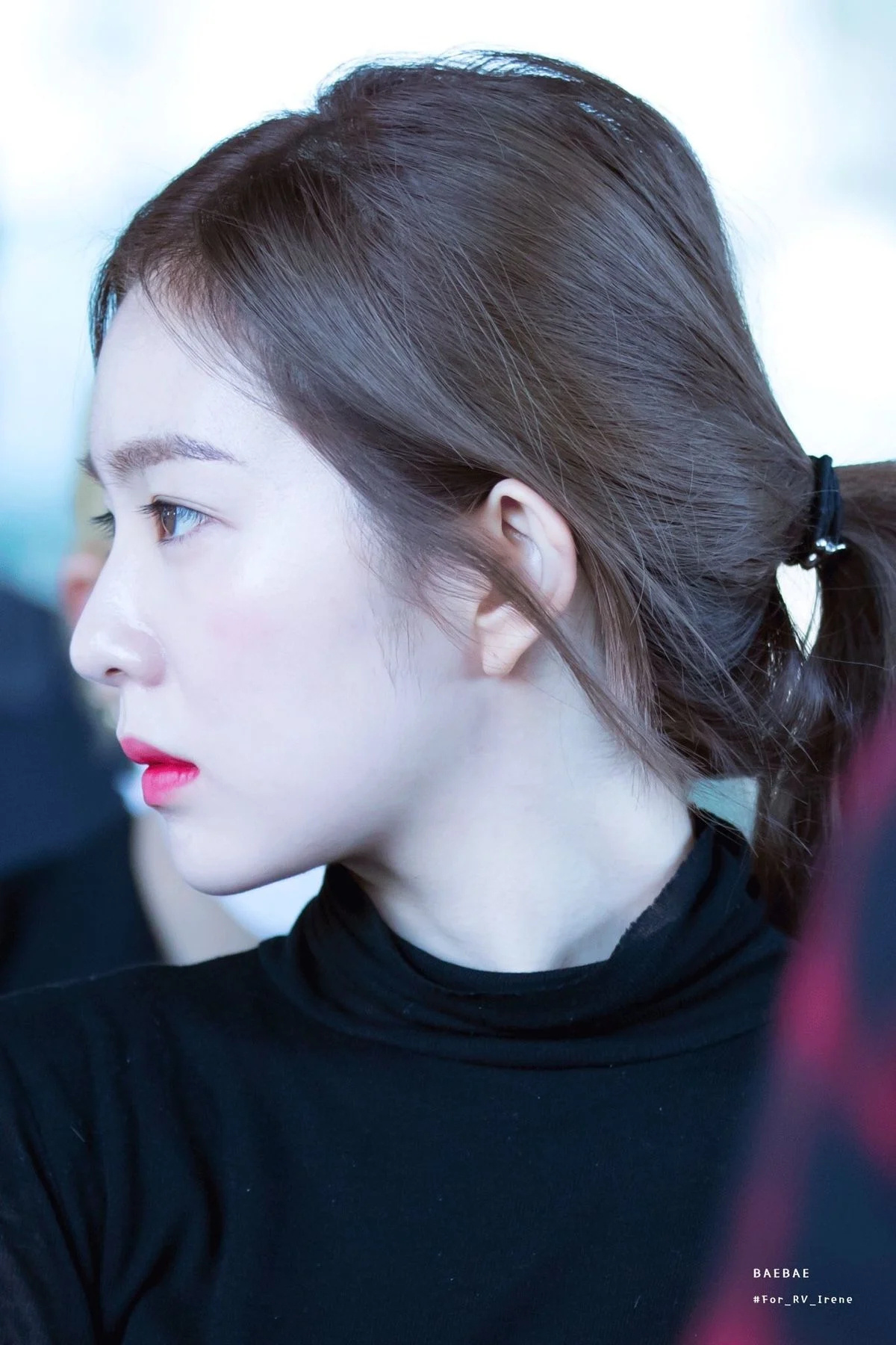 头发随意一梳起来的irene,漂亮的程度可不是开玩笑的!