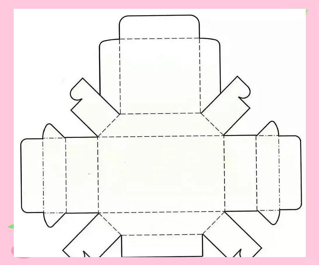 梯形带盖式结构的展开图展示了一种独特的包装设计