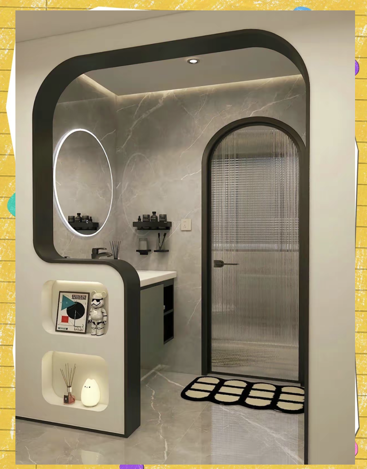 卫生间洗漱台隔断设计的多种选择,美观又实用!