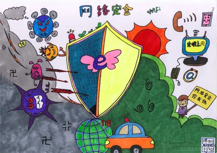 网络安全用"画"说|区委网信办 区教育局在全区开展"网络安全主题绘画"