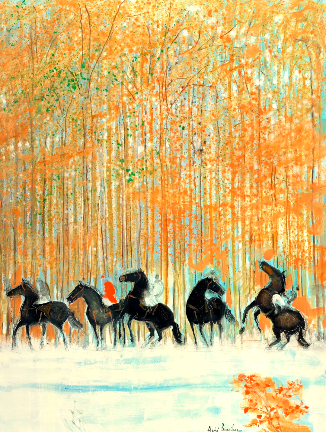 画家笔下的马儿,展现自由之美与情感的寄托