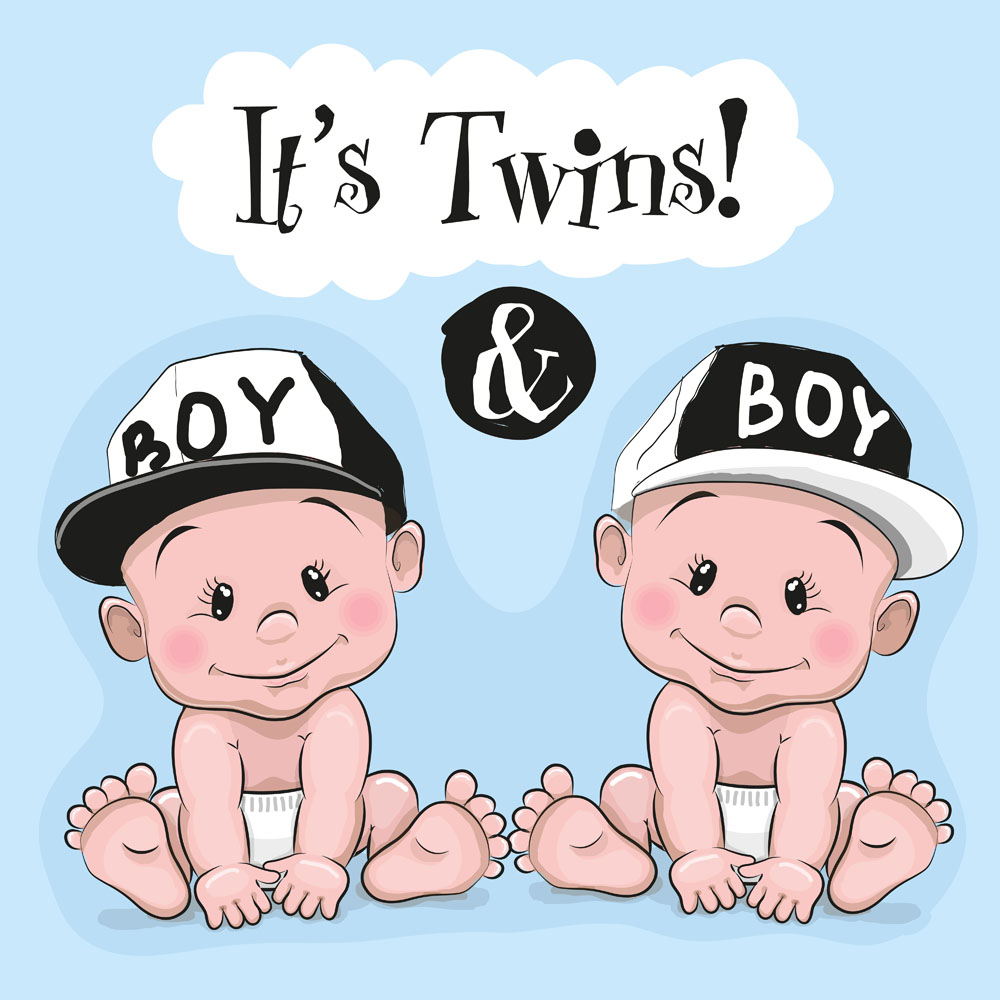 双胞胎头像卡通可爱的图片