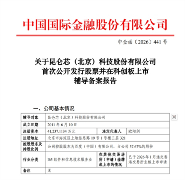 别再低估百度！昆仑芯启动科创板IPO辅导 其估值占百度市值 25%