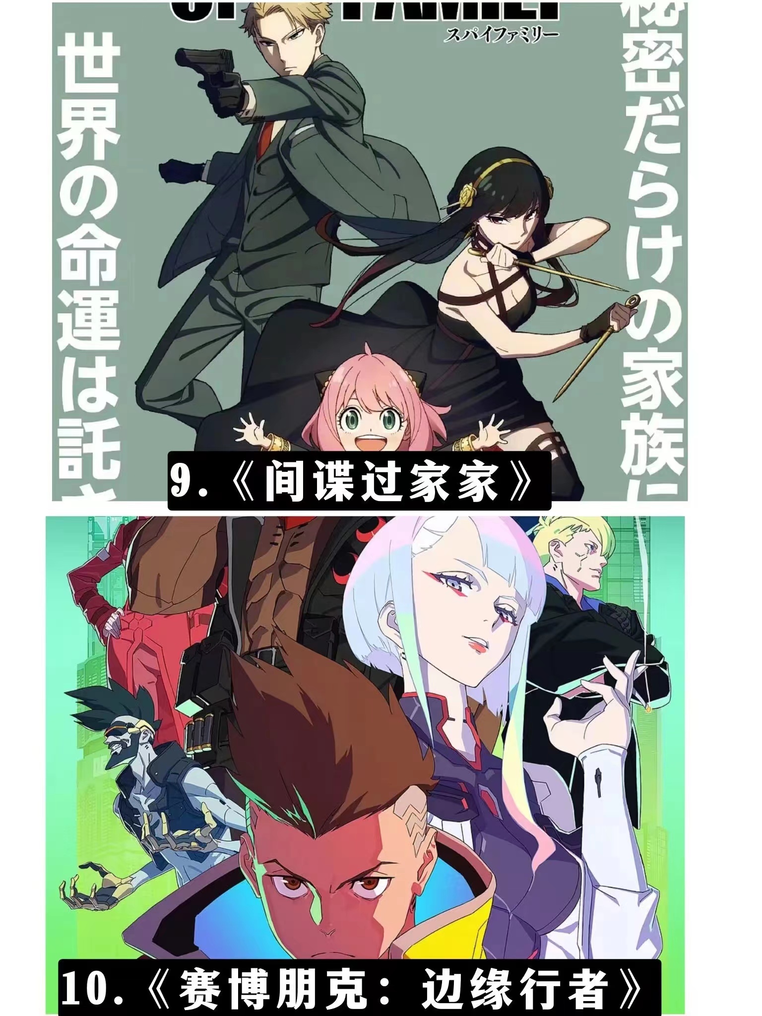 动漫诸神之战外网评选top10动漫,22年上映由网友投选出来的排名