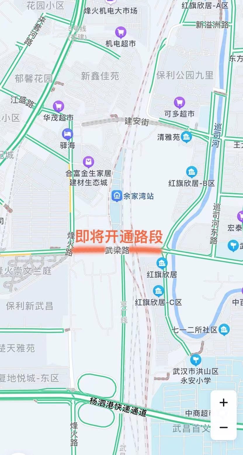 从南湖到白沙洲地区将节省15分钟,武梁路下穿通道预计本月中旬通车