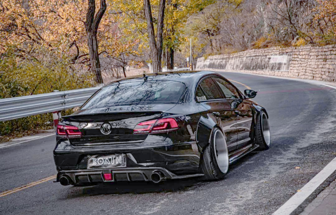 大众cc改装之路:从零起步,终成宽体黑武士