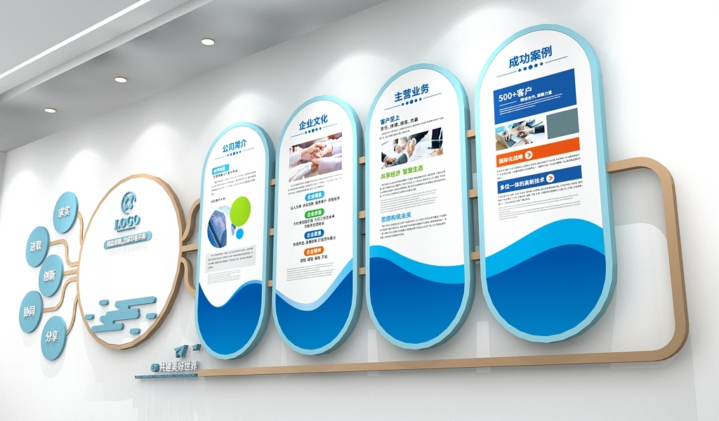 员工风采企业文化墙照片墙3d展示墙图片