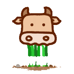 牛吃草表情包图片