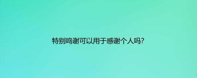 特别鸣谢可以用于感谢个人吗?