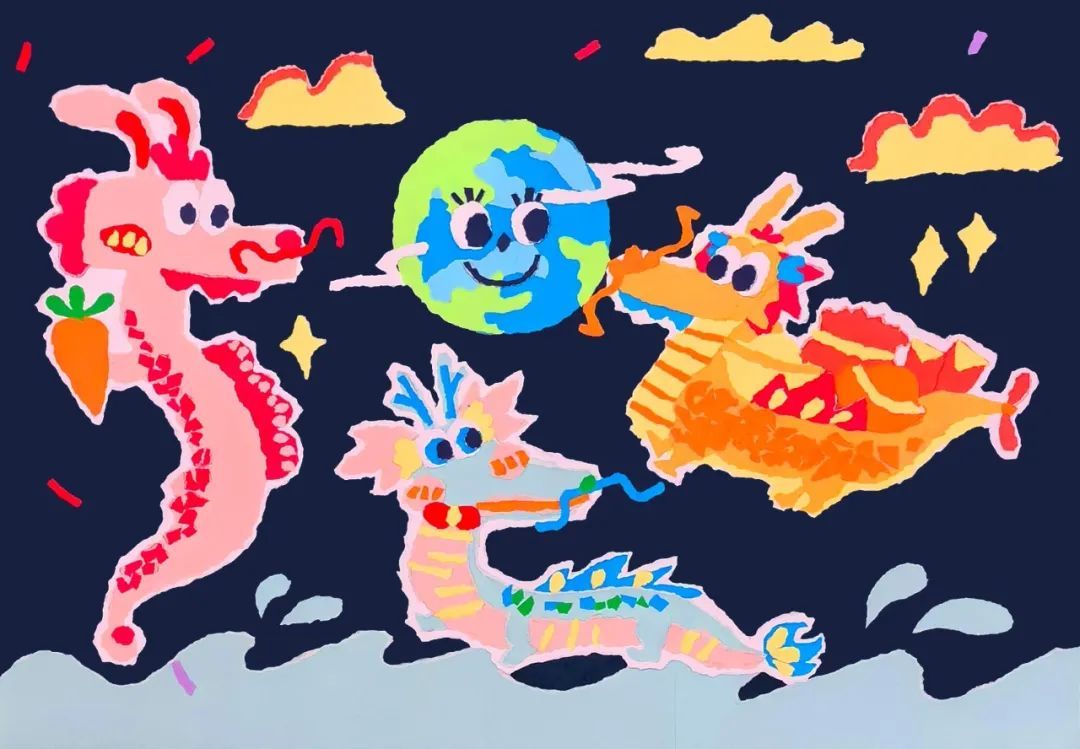 大年初七,贤城教师"龙"的撕纸作品展(二)来啦