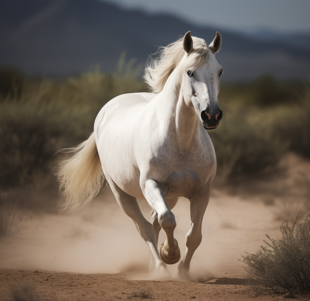 一张白马奔跑的摄影图,展现高冷范儿与生命力之美!