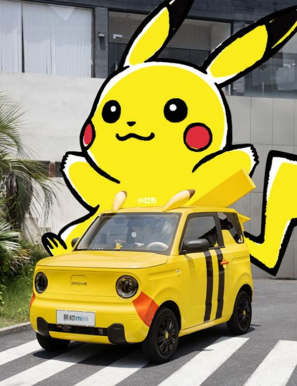 今年夏天最流行的多巴胺穿搭,熊猫mini也安排上了~黑黄相间的"皮卡丘"